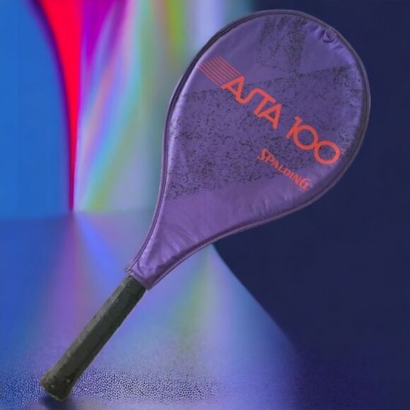 Spalding ASTA 100 Tennis Racquet 4.5 Grip Graphite Racket With Cover Purple Teal - Picture 15 of 16